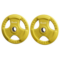 Everfit Weight Plates Olympic 20kgx2 Dumbbell Barbell Plate Weight Lifting Home Gym Yellow