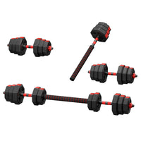 Everfit 20kg Adjustable Dumbbell Barbell Set Weight Plates Home Workout