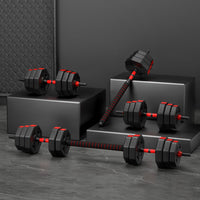 Everfit 40kg Adjustable Dumbbell Barbell Set Weight Plates Home Workout