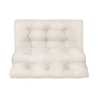 Floor Lounge Sofa Bed 2 Seater Pillow Leather White