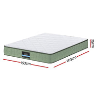 Giselle 25cm Memory Foam Mattress Dual Layer Zipper Cover Cool Charcoal Foam Mattresses Queen