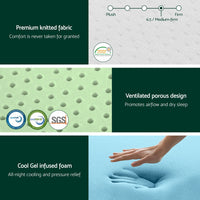 Giselle 20cm Memory Foam Mattress Green Tea King Single