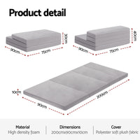 Giselle Foldable Mattress Folding Sofa Bed 4-fold Sleeping Camping Cushion Mat