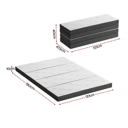Giselle Foldable Mattress Folding Foam Mattresses Bamboo Double