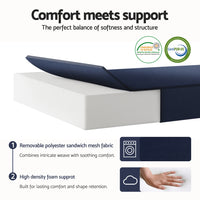 Giselle Foldable Mattress Folding Foam Mattresses Portable Floor Mat Blue Double