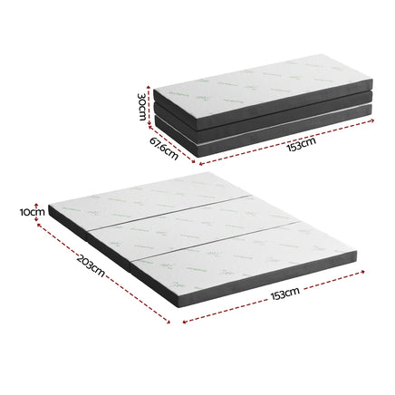 Giselle Foldable Mattress Folding Foam Mattresses Bamboo Queen