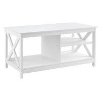 Artiss Coffee Table Storage Shelf White