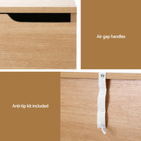 Artiss Bedside Table 2 Drawers Nightstand Pine