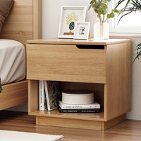 Artiss Bedside Table 1 Drawer 1 Shelf Nightstand Pine