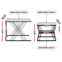 Artiss Nesting Coffee Table Set of 2 Marble Effect