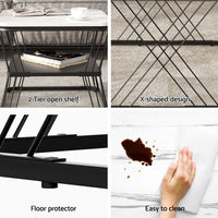 Artiss Nesting Coffee Table Set of 2 Marble Effect