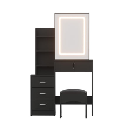 Artiss Dressing Table Vanity Desk Set Stool Led Black