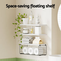 Artiss Floating Wall Shelf Set of 3 White