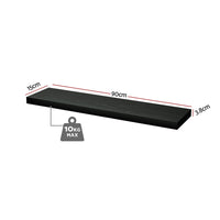 Artiss Floating Wall Shelf Set of 2 Black 90CM