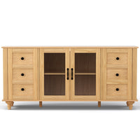 Artiss Buffet Sideboard Storage Cabinet Kitchen Cupboard Faux Drawer 150CM Pine
