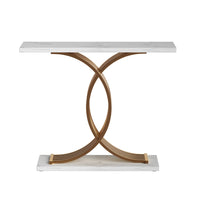 Artiss Console Table Marble Effect White&Gold