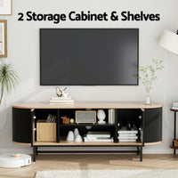Artiss TV Unit Entertainment Unit Storage Cabinet Black Pine