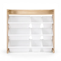 Keezi Kids Toy Box 9 Bins Bookshelf Organiser Display Shelf Storage Rack Wooden
