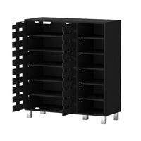 Artiss Shoe Rack Cabinet 6 Tier Storage Shelf Black