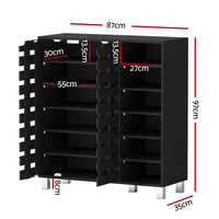 Artiss Shoe Rack Cabinet 6 Tier Storage Shelf Black