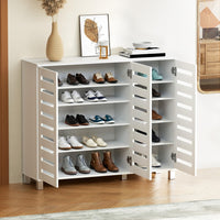 Artiss Shoe Rack Cabinet 30 Pairs Adjustable Shelf White