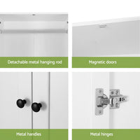 Artiss Wardrobe Clothes Closet Storage Organizer with 2 Doors White