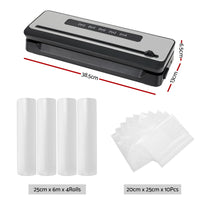 Food Vacuum Sealer Machine Sealing Cutter 5 Modes Storage Bags 4 Rolls