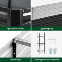 Green Fingers Raised Garden Bed 2 Pcs 210x90cm Planter Box Container Galvanised Metal Outdoor