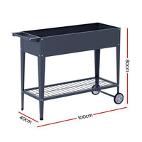 Green Fingers Raised Garden Bed x2 Elevated 100X40X80cm Planter Box Raised Container Herb