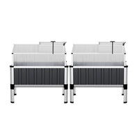 Green Fingers Raised Garden Bed x2 80x49x74cm Greenhouse Planter Box Galvanised Herb