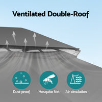 Instahut Gazebo 3x4m Canopy Outdoor Steel Frame Patio Tent Curtains Marquee Grey