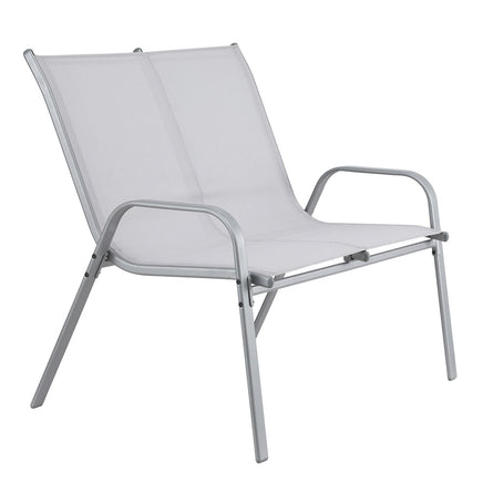 Gardeon Garden Bench Seat Steel Outdoor Patio Park Lounge Backyard Chair Grey