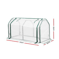 Green Fingers Mini Greenhouse PE Cover Green House Roll-Up Zippered Door 1.2x0.5x0.6M