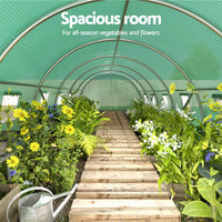 Green Fingers Greenhouse 9x3x2M Walk in Green House Tunnel Plant Garden Shed Dome