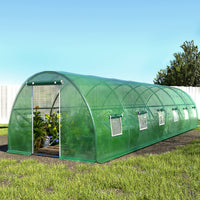 Green Fingers Greenhouse 9x3x2M Walk in Green House Tunnel Plant Garden Shed Dome