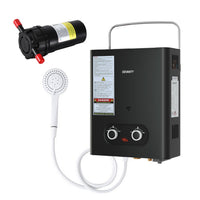 Devanti Portable Gas Water Heater LPG-powered System Black With Pump
