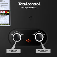 Devanti Portable Gas Water Heater LPG-powered System Black With Pump