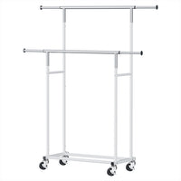 Artiss Clothes Rack Double Rod Airer Rail Coat Stand Adjustable Hanger