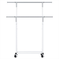 Artiss Clothes Rack Double Rod Airer Rail Coat Stand Adjustable Hanger