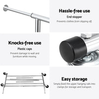 Artiss Clothes Rack Airer Rail Coat Stand Adjustable Hanger