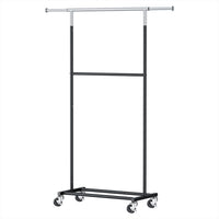 Artiss Clothes Rack Double Rod Airer Rail Coat Stand Adjustable Hanger