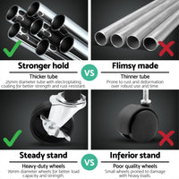 Artiss Clothes Rack Double Rod Airer Rail Coat Stand Adjustable Hanger