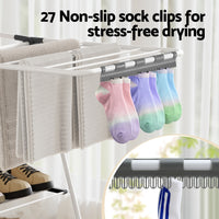 Artiss 2 Tier Clothes Rack Airer Foldable 139CM White