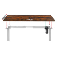 Standing Desk Motorised Sit Stand Desks Rustic Brown 140CM