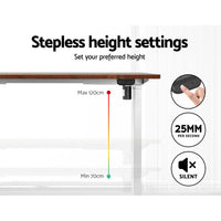 Standing Desk Motorised Sit Stand Desks Rustic Brown 140CM