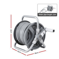 Green Fingers 20m Retractable Garden Hose Reel Heavy Duty 1/2" Hose Auto Rewind
