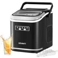 Devanti Ice Maker Machine Portable 12kg Countertop w/Self Cleaning 1.3L Black