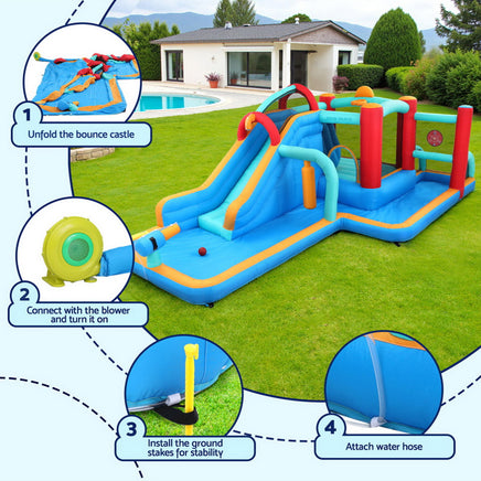 Kids Inflatable Water Slide Splash Pool Park Jumping Castle Bounce 615X322CM