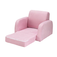 Keezi Kids Sofa 1 Seater Children Flip Open Couch Lounger Armchair Soft Pink