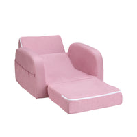 Keezi Kids Sofa 1 Seater Children Flip Open Couch Lounger Armchair Soft Pink